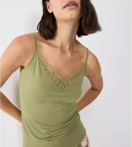 Débardeur bretelles fines Aura Spotlight Olive Gold