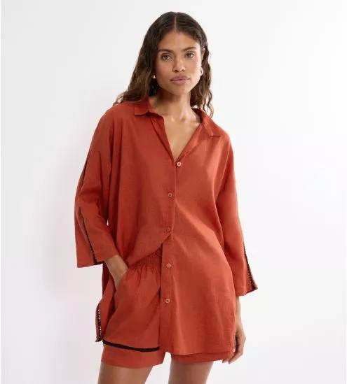 Chemise Boyfriend Summer Wear Haute Orange