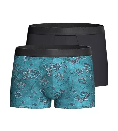 Lot de 2 boxers I AM en lyocell Green/ Navy Blue