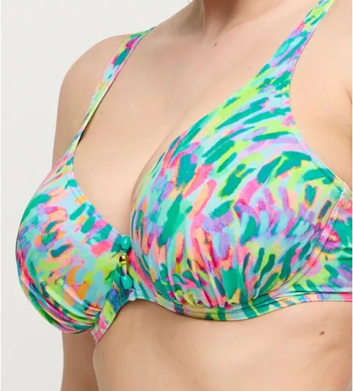 Haut de maillot de bain plongeant Douala Impressionist Summer