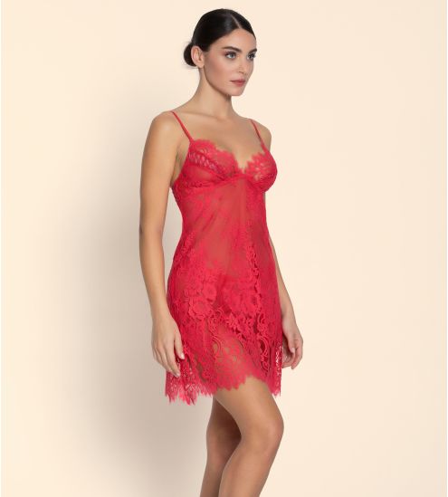 Sexy lace-up nightgown Désirs de Venise Grenat Venise