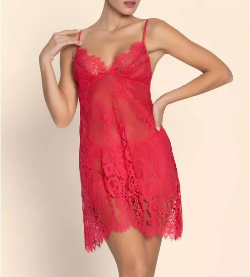 Sexy lace-up nightgown Désirs de Venise Grenat Venise