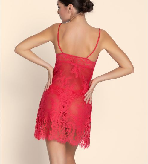 Sexy lace-up nightgown Désirs de Venise Grenat Venise
