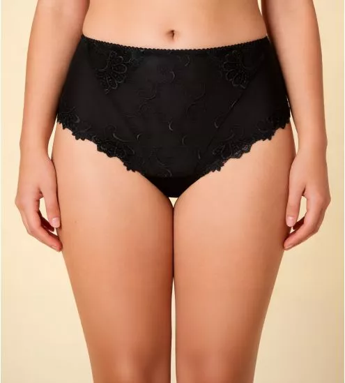 Culotte haute noire brodée Dressing Floral