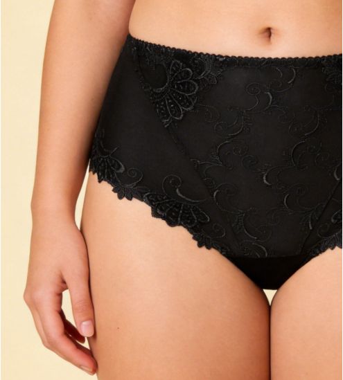 Black panties black embroidered floral dressing