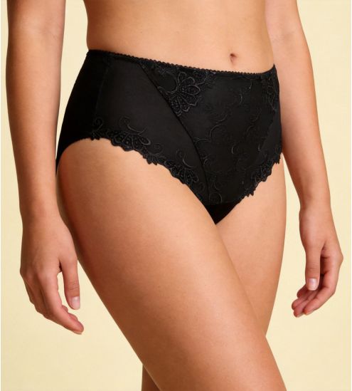 Black panties black embroidered floral dressing