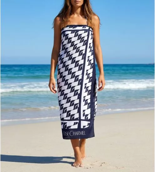 Paréo Bleu/Blanc Danse des Vagues