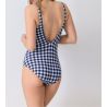 Maillot de bain une pièce à carreaux Mimbeau Marine