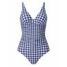 Maillot de bain une pièce à carreaux Mimbeau Marine
