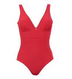 Maillot de bain une pièce coupé sous poitrine Idylle Rouge