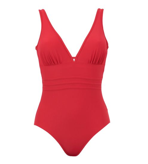 Maillot de bain une pièce coupé sous poitrine Idylle Rouge