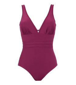 Maillot de bain une pièce coupé sous poitrine Idylle Prune