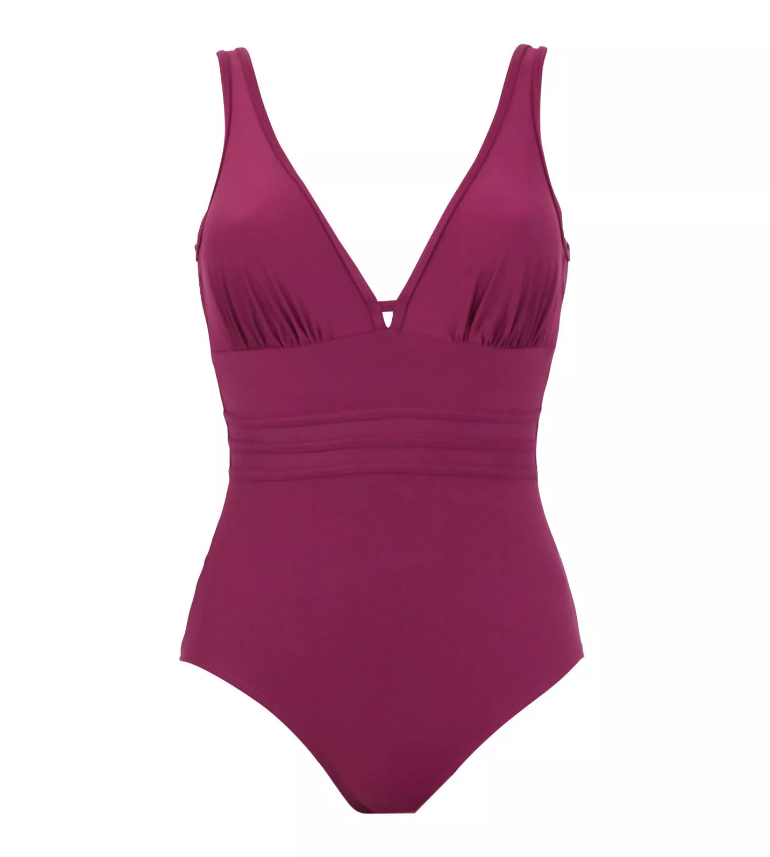 Maillot de bain une pièce coupé sous poitrine Idylle Prune