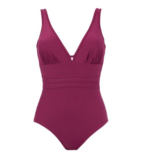 Maillot de bain une pièce coupé sous poitrine Idylle Prune