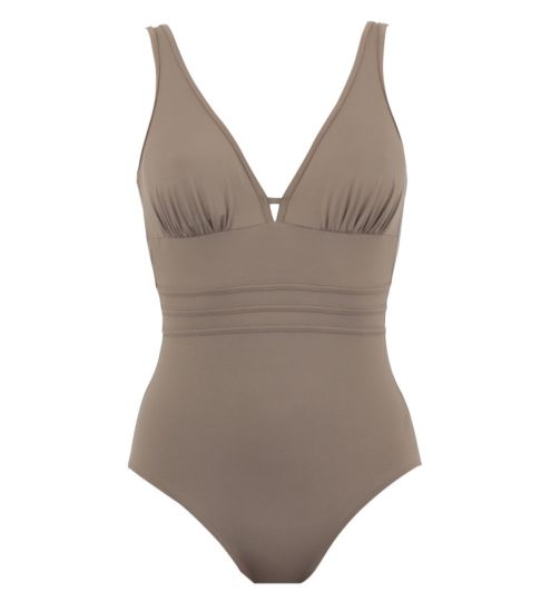 Maillot de bain une pièce coupé sous poitrine Idylle Taupe
