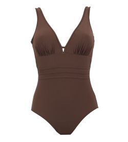 Maillot de bain une pièce coupé sous poitrine Idylle Marron