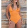 Maillot de bain une pièce coupé sous poitrine Idylle Orange