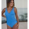Maillot de bain une piece froissé à l'avant Sculpt Bleu Indigo