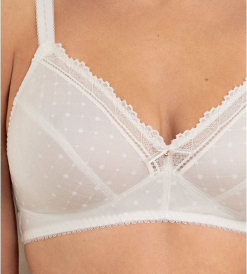 Soutien gorge sans armatures grande taille Résille Bohème Blanc