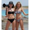 Haut de maillot de bain bandeau coques La Balinaise Ikat Blanc et Noir
