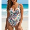 Swimwear ein Stück der weiße Bayadère auffällig