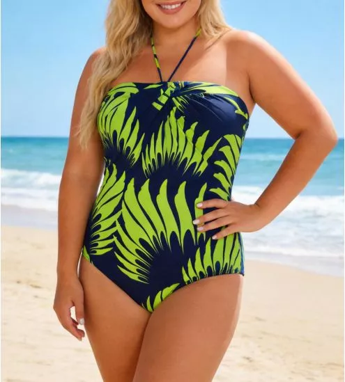 Maillot de bain bustier - 1 pièce Bleu/Vert