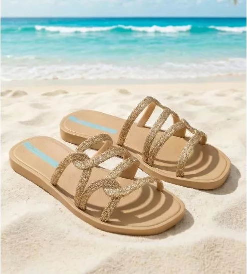 Tongs femme beiges Solar Flow Slide