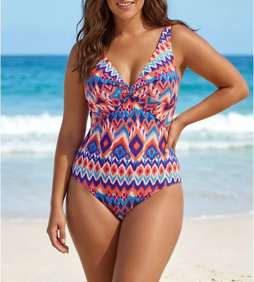 Maillot de bain coupé sous poitrine avec mousse multicolore