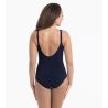 Maillot de bain une piece amincissant Sidonia Marine/Blanc