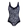 Maillot de bain une piece amincissant Sidonia Marine/Blanc