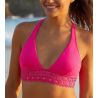 Top of Swimweight Triangle Ajourage Sewing Ajouage Fuchsia