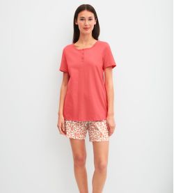 Pyjama femme coton bio Flower Nights Rose Of Sharon - vue entière 2
