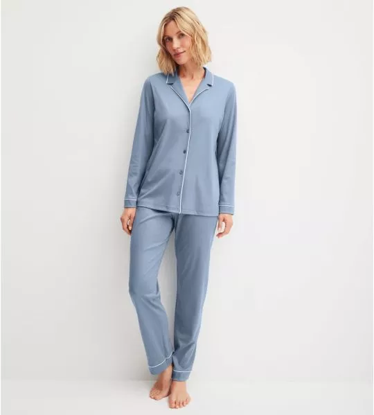 Pyjama long bleu pour femme Night Lovers Aura Blue