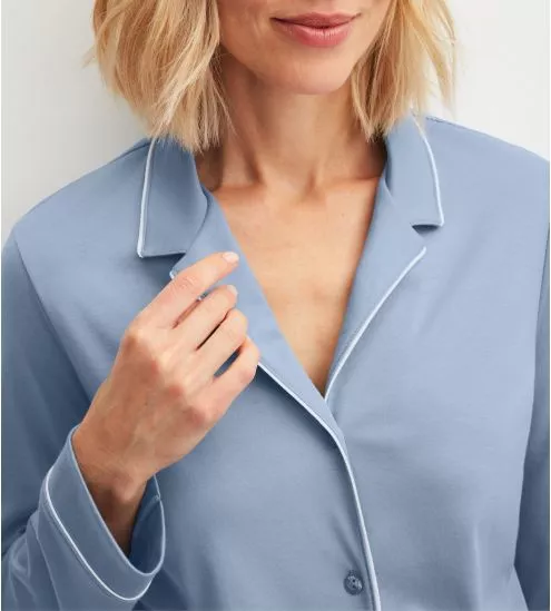 Pyjama long bleu pour femme...