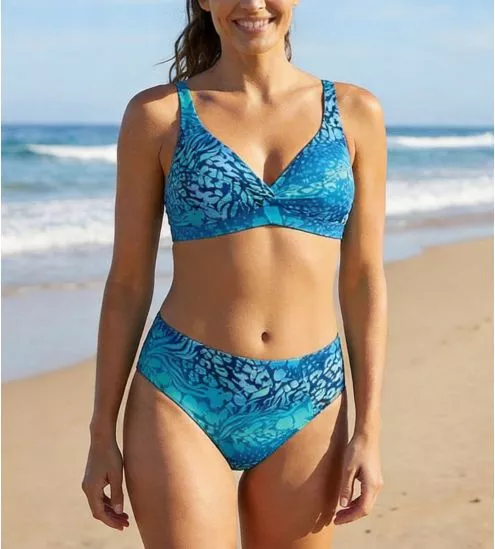 Maillot de bain deux pièces avec mousse Bleu