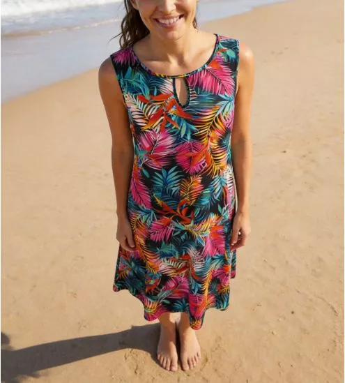 Robe d'été sans manches Noir imprimé multicolore