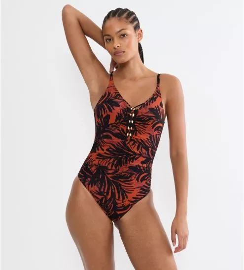 One-Piece Swimsuit Summer Palm