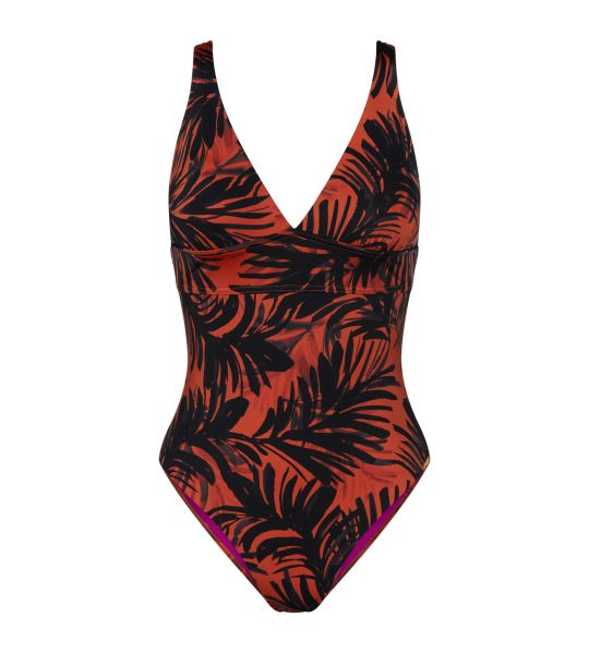 Maillot de bain une pièce triangle Summer Palm Brown Dark