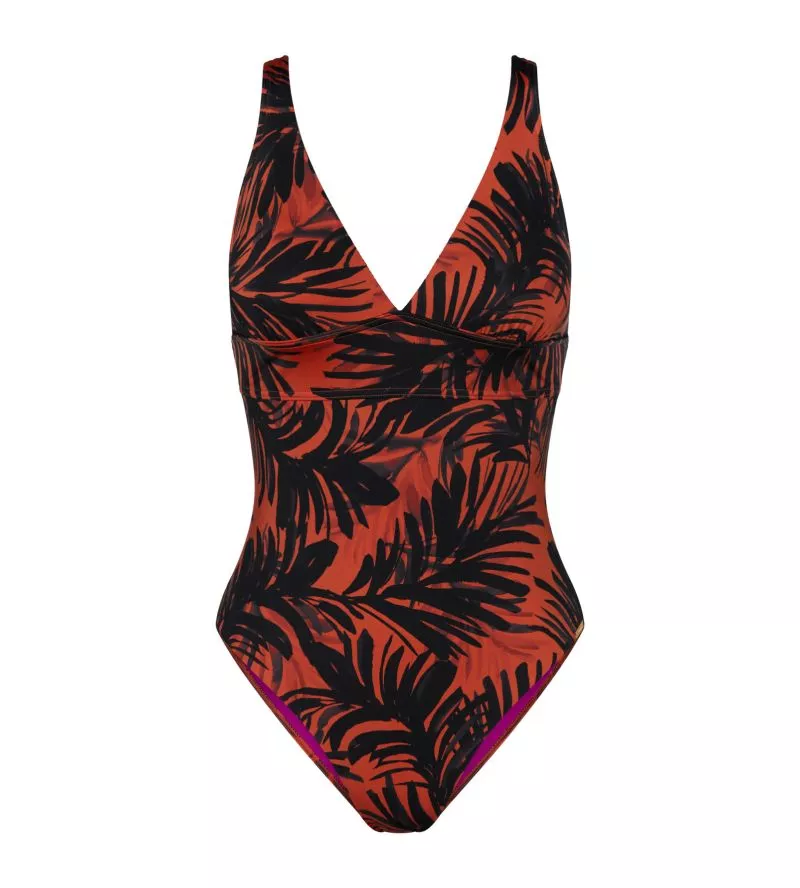 Maillot de bain une pièce triangle Summer Palm Brown Dark
