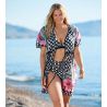 Maillot de bain 2 pieces à pois Noir et Blanc