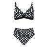 Maillot de bain 2 pieces à pois Noir et Blanc
