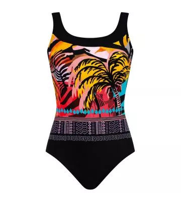 Maillot de bain pour prothèses imprimé palmiers multicolore