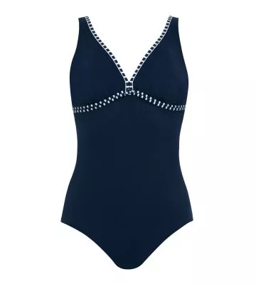 Maillot de bain une pièce Bleu Marine et Blanc