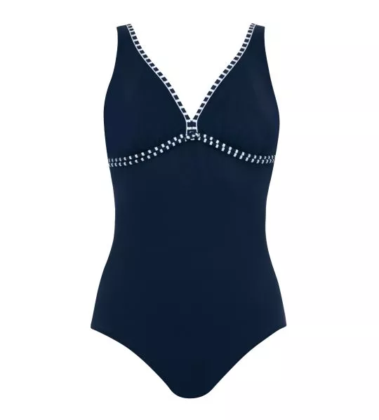 Maillot de bain une pièce Bleu Marine et Blanc