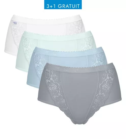 Lot de 4 Sloggi Chic Maxi Bleu