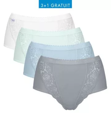 Lot de 4 Sloggi Chic Maxi Bleu