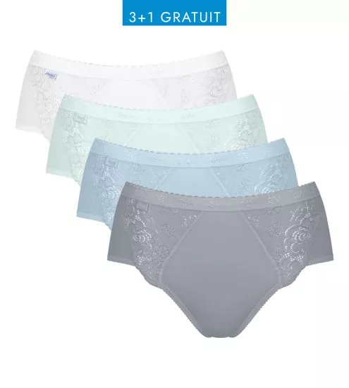 Lot de 4 Sloggi Chic Midi Bleu