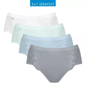 Lot de 4 Sloggi Chic Midi Bleu