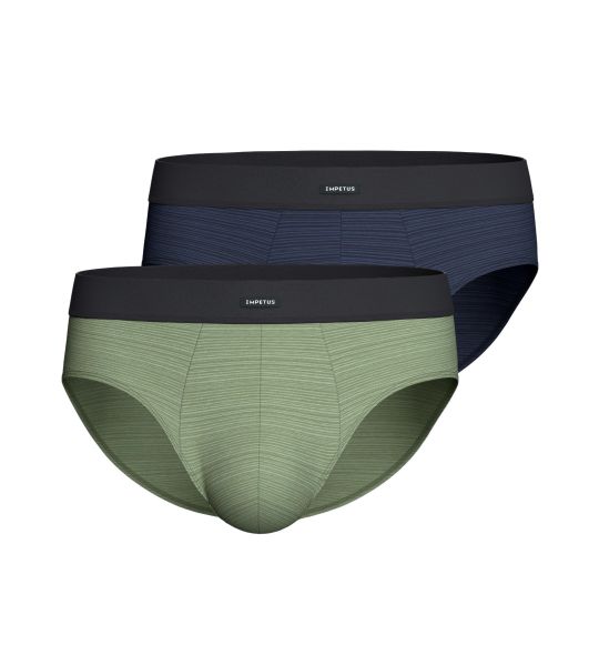 Lot de 2 slips ceinture confort Tilleul/ Bleu