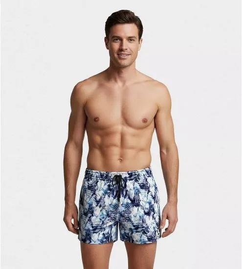 Blue / white drift bath shorts